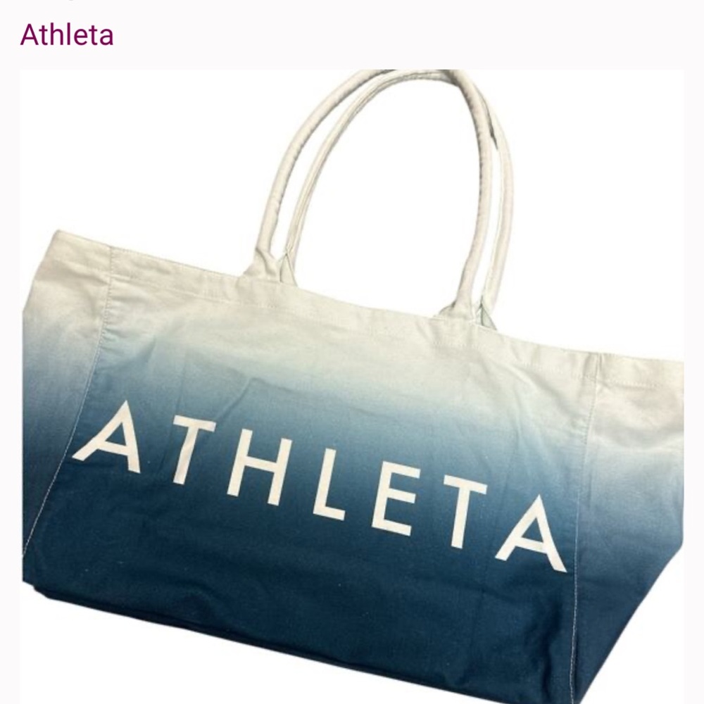 Athleta Blue Ombré Canvas Tote